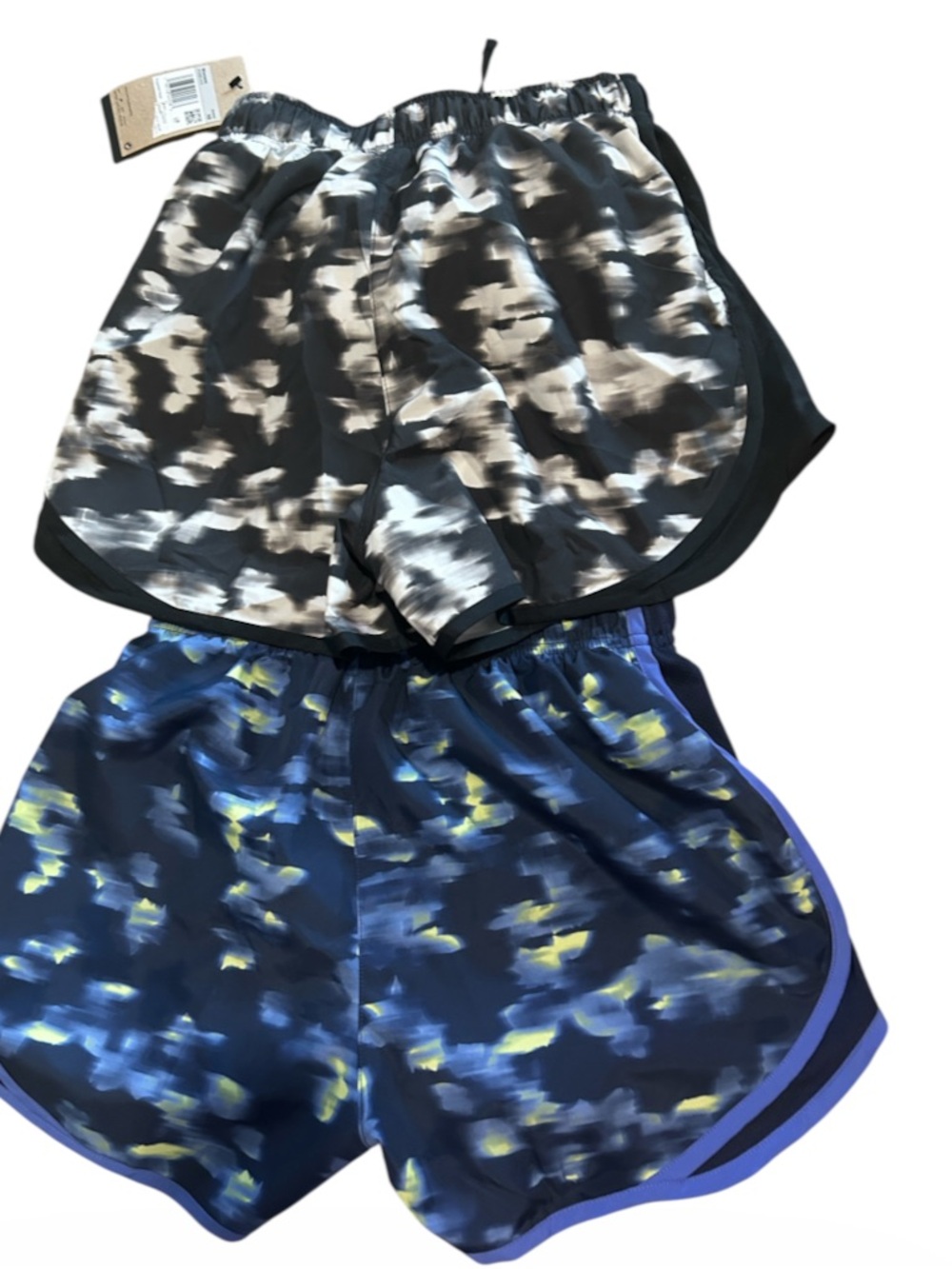 Nike Tempo BUNDLE TWO PAIR Mid-Rise 3" Brief-Lined Printed Running Short, XS NWT